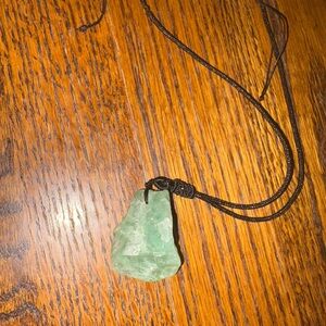 Green Fluorite Stone Pendant Necklace